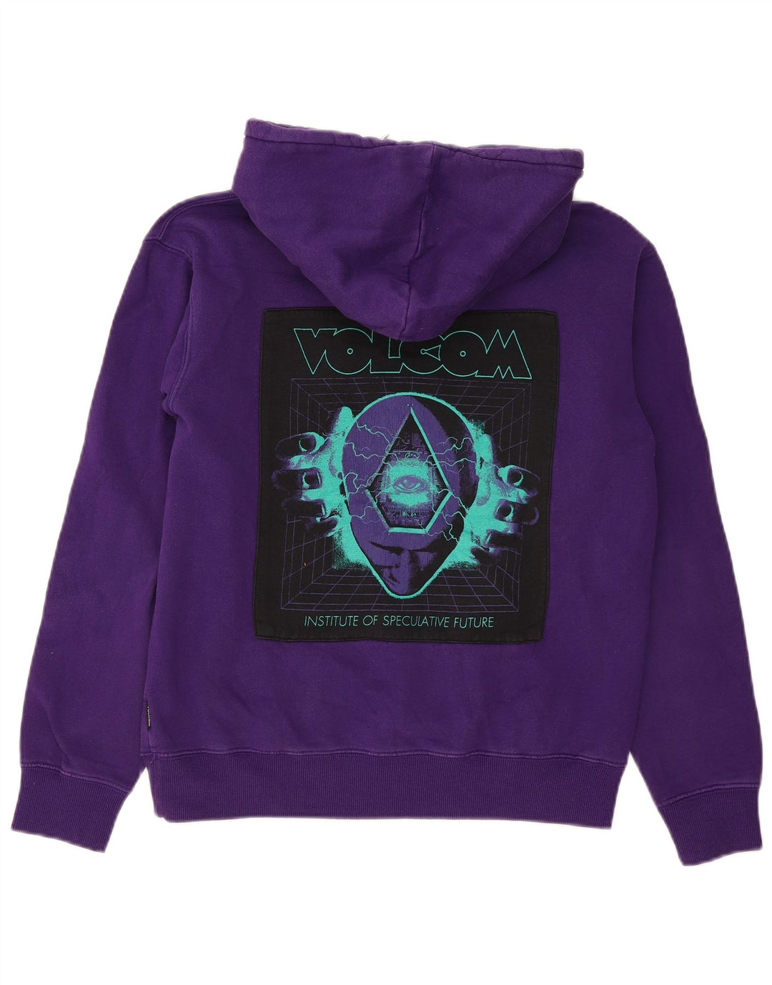 VOLCOM Pull à capuche surdimensionné graphique pour femme UK 10 Small Violet