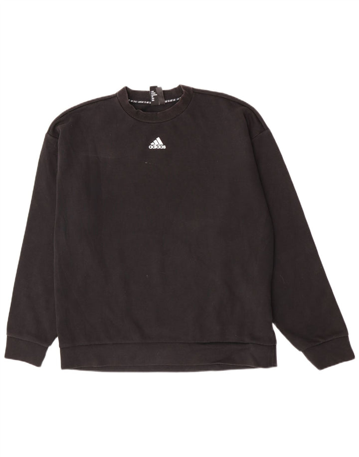 Adidas Sweat-shirt pour homme en coton noir Taille L