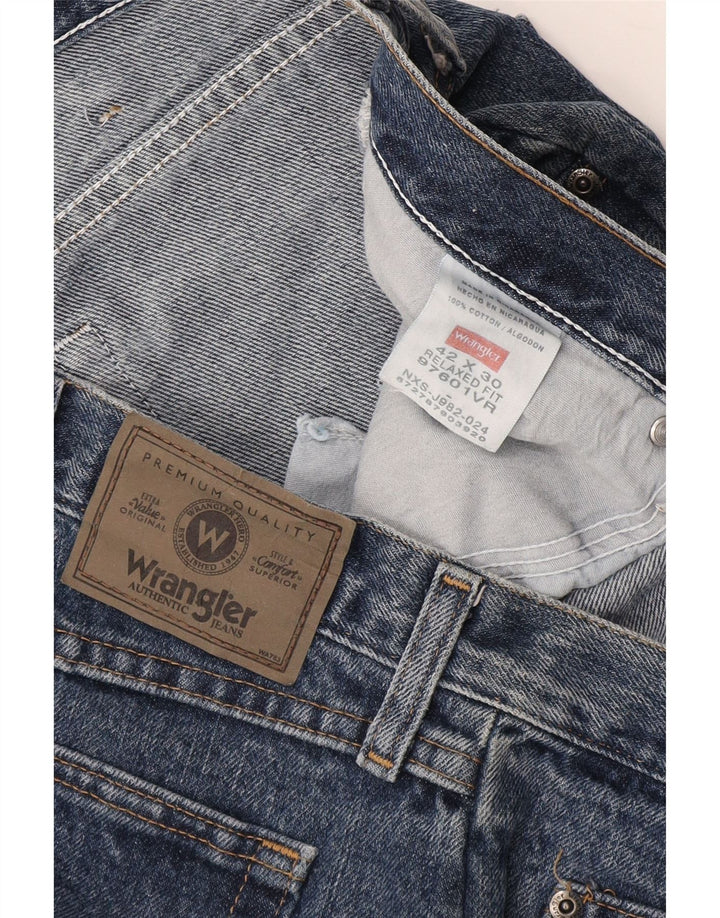 Wrangler Jean fuselé coupe décontractée pour homme W42 L30 en coton bleu