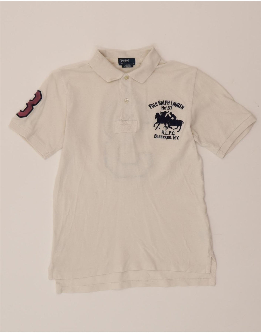 POLO RALPH LAUREN Polo graphique garçon 7-8 ans petit coton blanc