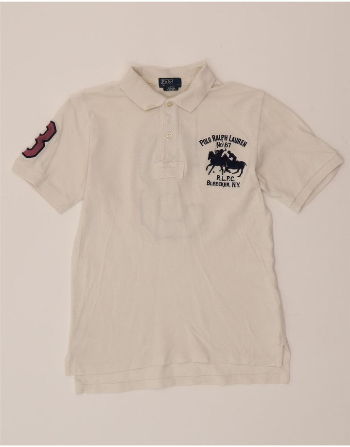 POLO RALPH LAUREN Polo graphique garçon 7-8 ans petit coton blanc