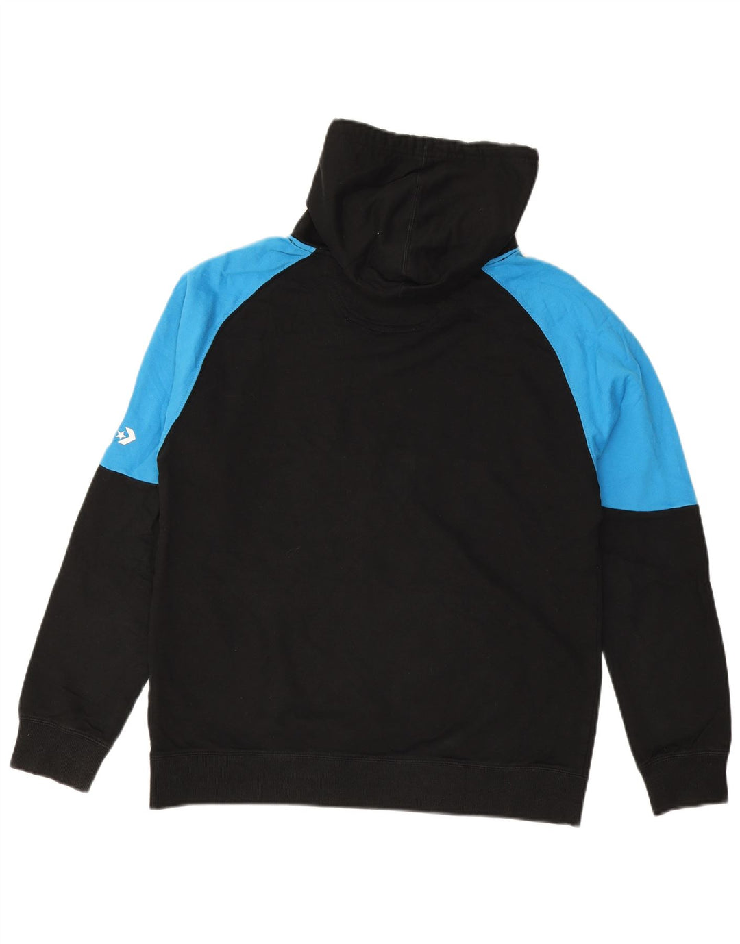 CONVERSE Pull à capuche graphique pour homme en coton color block noir moyen