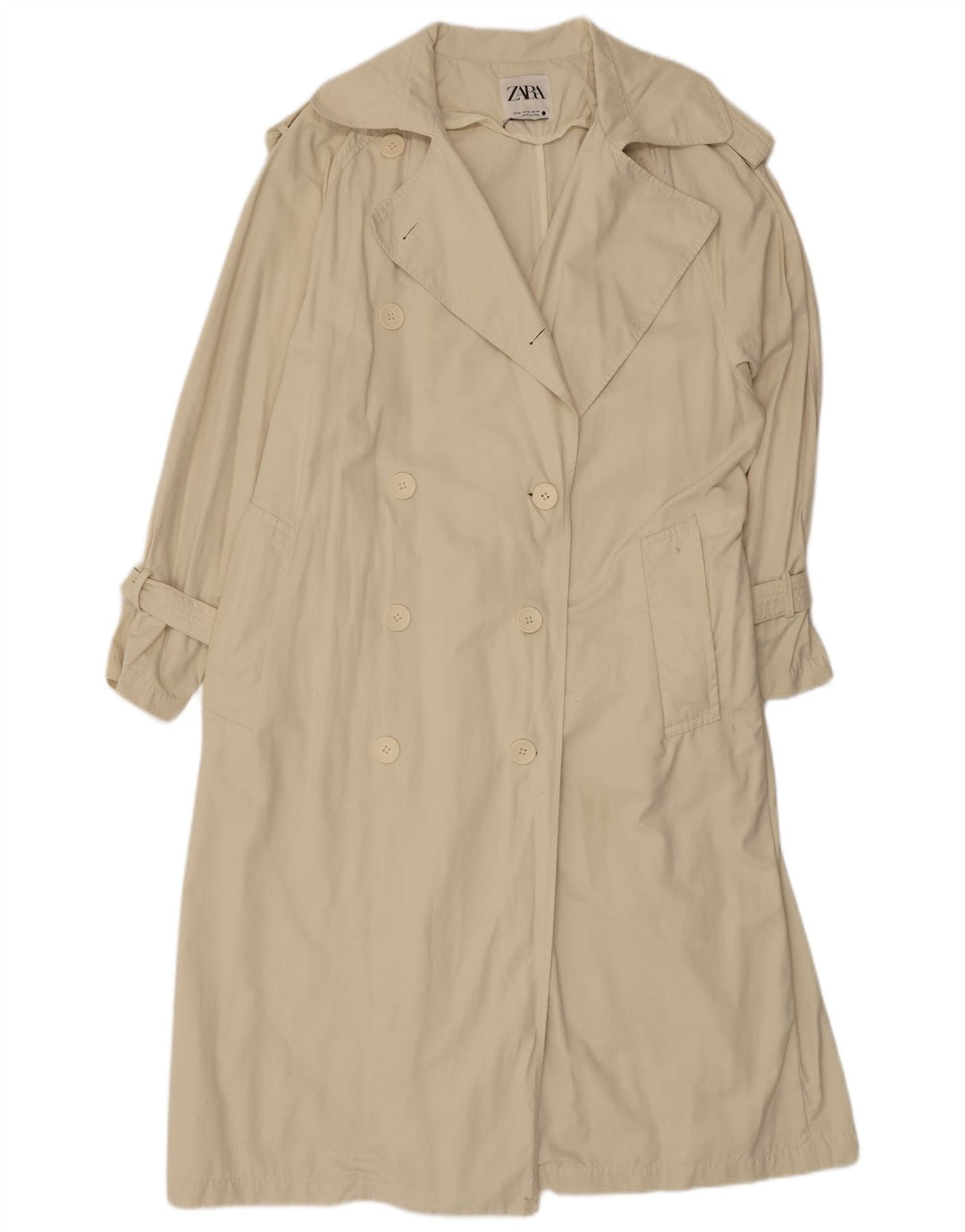 ZARA Femme Trench Oversize UK 14 Polyester Beige Moyen