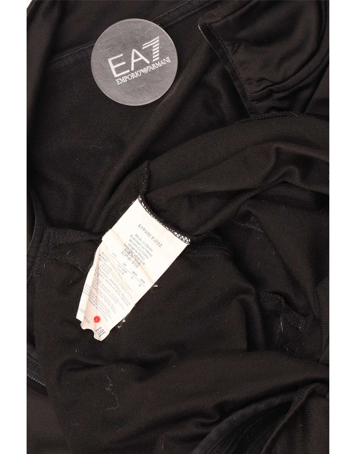 Emporio Armani Veste de survêtement graphique pour hommes Large Noir Polyester