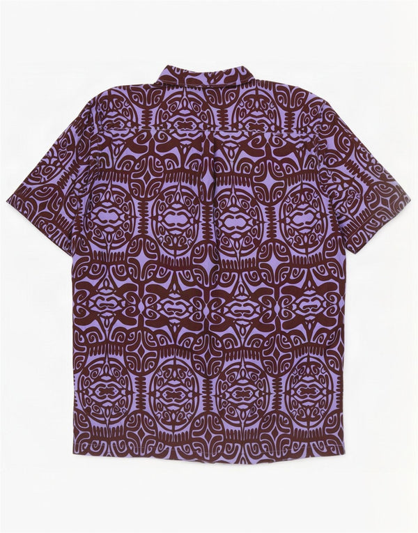 Tribal Origin Chemise à manches courtes pour homme Motif abstrait 2XL Violet Coton