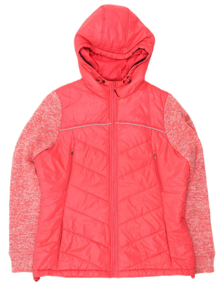 Superdry Veste matelassée à capuche pour femme UK 16 Large Rose Moucheté Polyester