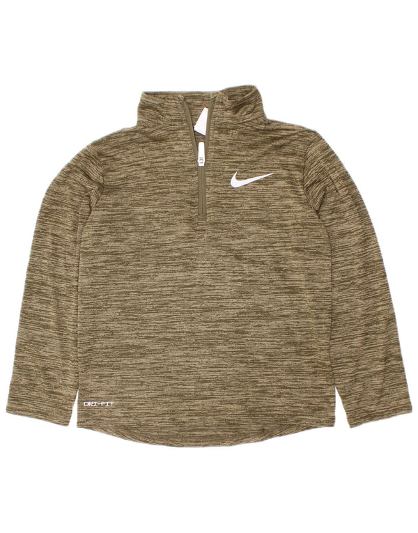 Haut de survêtement Nike Dri Fit pour garçon 5-6 ans, kaki moyen moucheté
