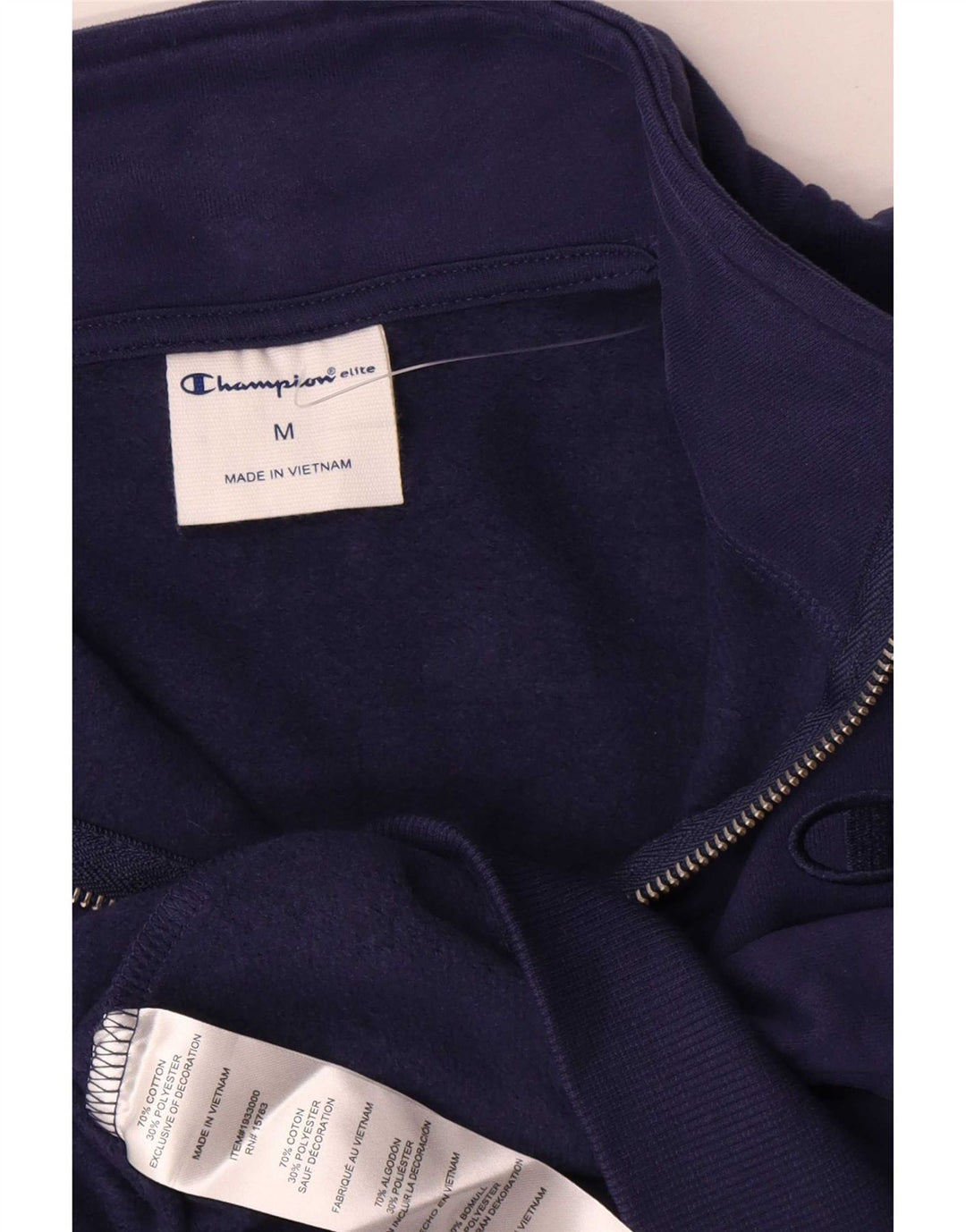 Champion Sweat-shirt à col zippé pour homme en coton bleu marine moyen