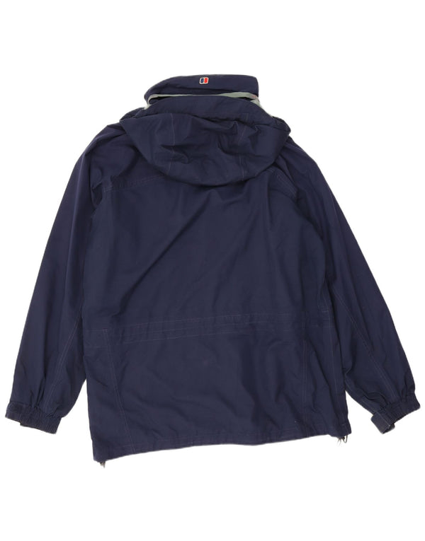 Berghaus Veste de pluie à capuche pour homme UK 40 Large Bleu marine Nylon