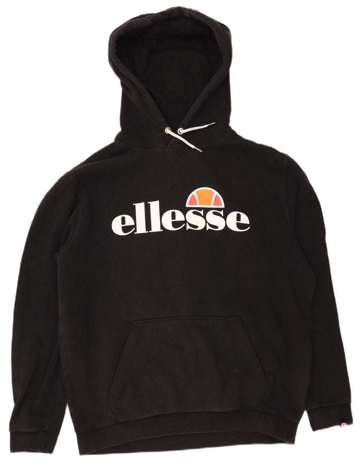 ELLESSE Pull à capuche graphique pour homme XL Noir Coton