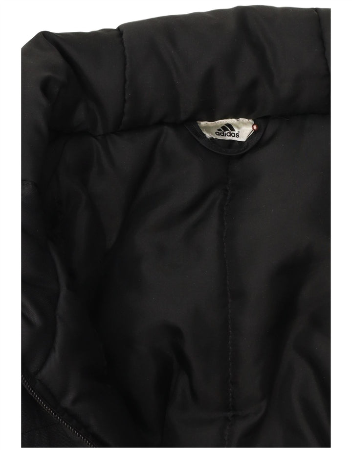 Adidas Veste rembourrée à capuche pour homme UK 42 XL Noir Colorblock Polyester