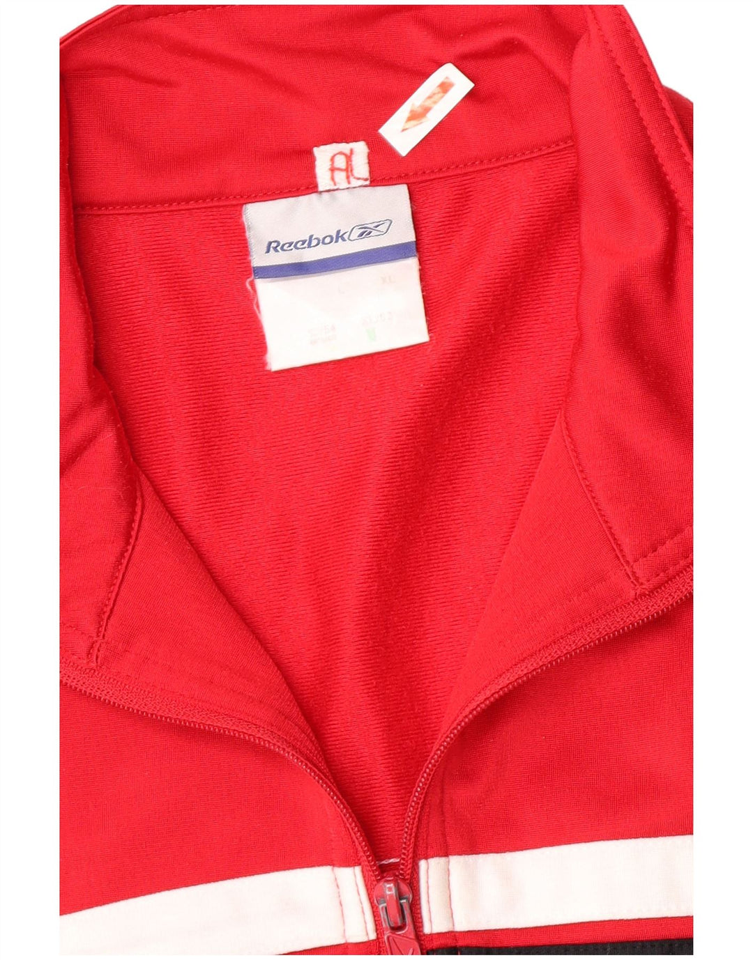 Reebok Veste de survêtement pour homme Large Rouge Colorblock Polyester