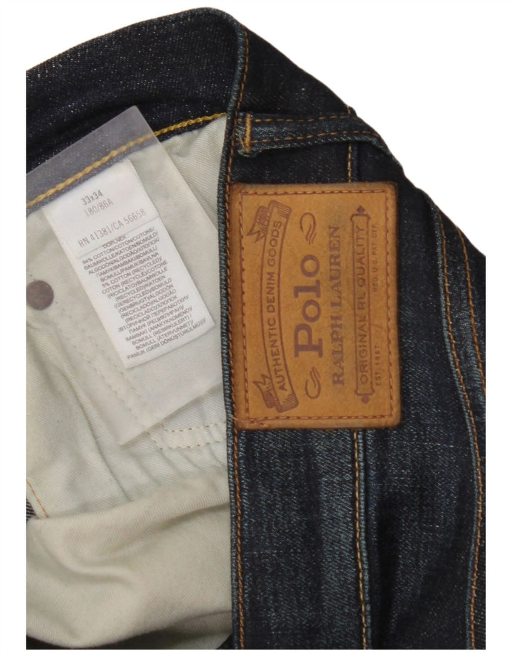 POLO RALPH LAUREN Jean Slim Homme W33 L34 Bleu Marine Coton