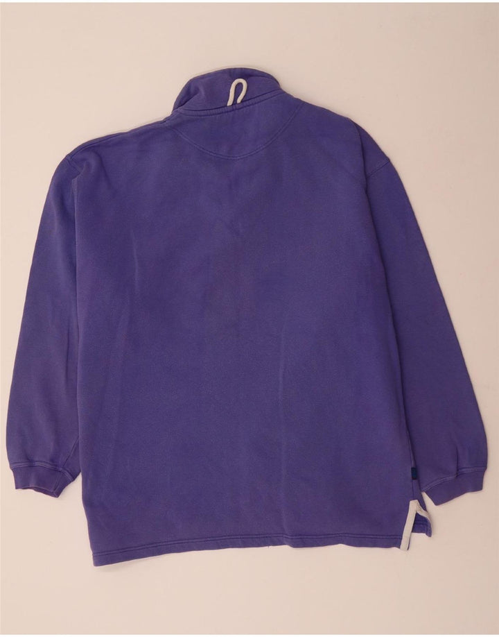 CREW CLOTHING Sweat-shirt à col zippé pour homme en coton violet Taille L