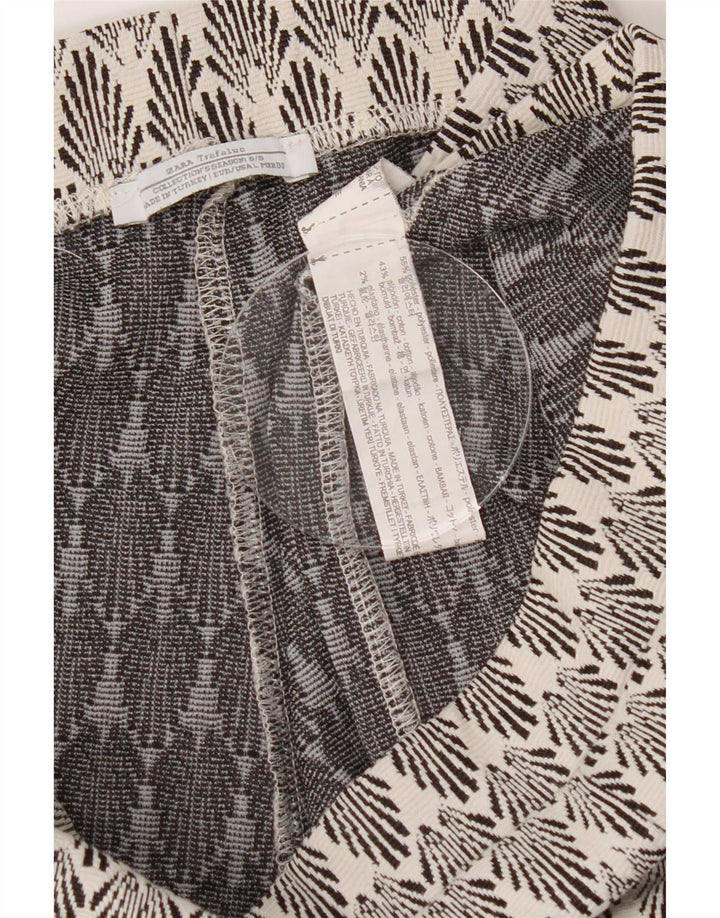 Pantalon chaud à motif abstrait pour femme Zara Large W30 Polyester blanc
