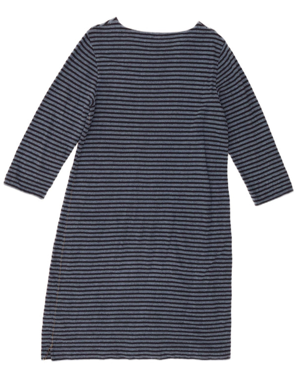 White Stuff Robe fourreau à manches 3/4 pour femme UK 14 Grand coton rayé bleu