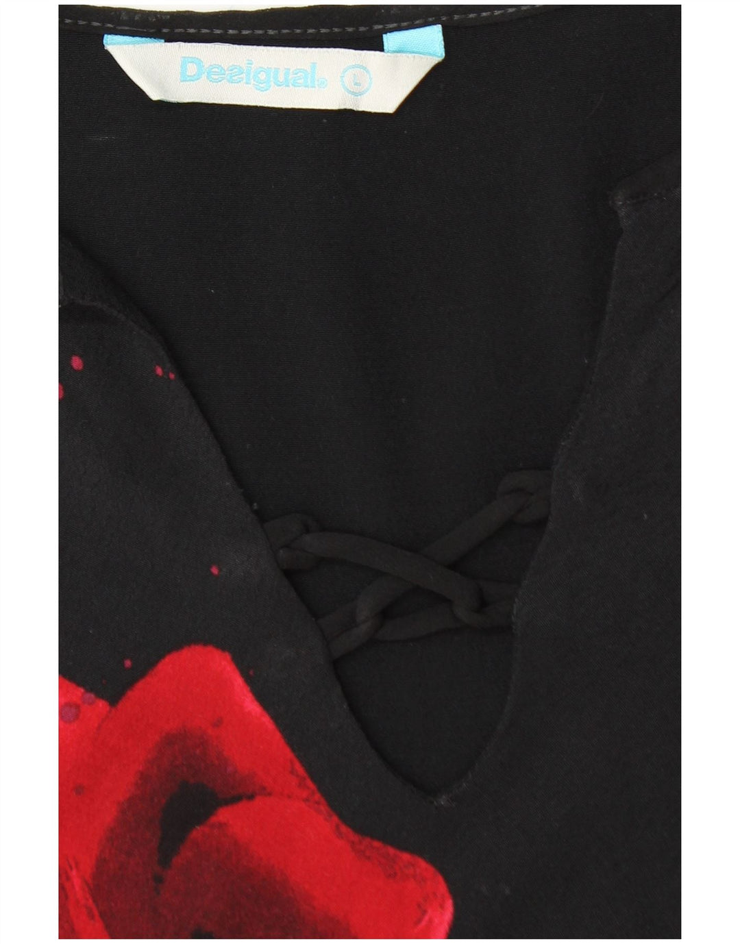 DESIGUAL Chemisier sans manches pour femme UK 44 Large Noir Floral