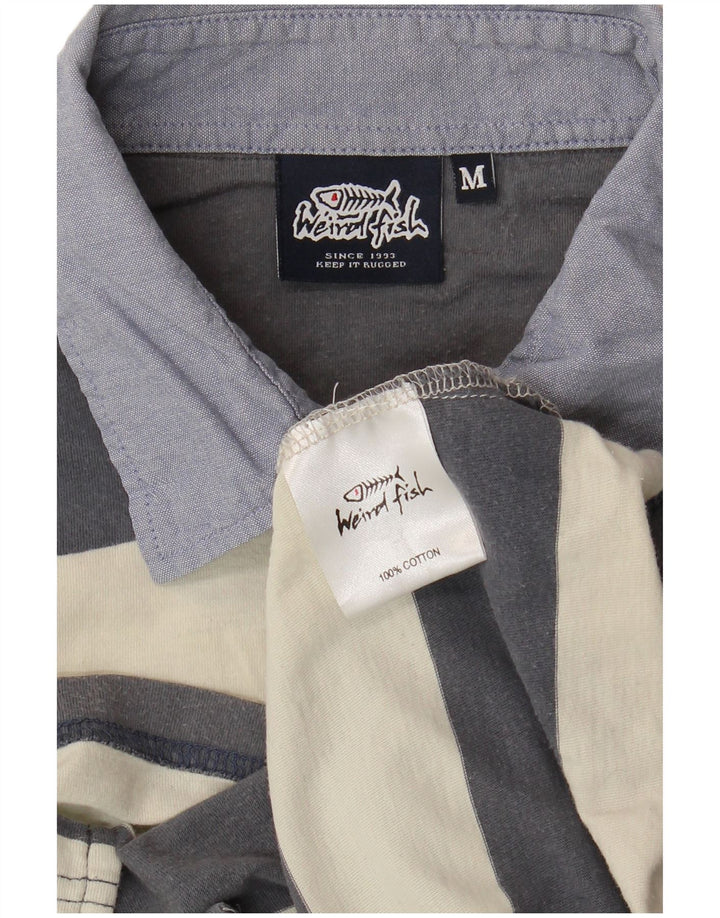 WEIRD FISH Polo Rugby Homme Gris Moyen Rayé Coton