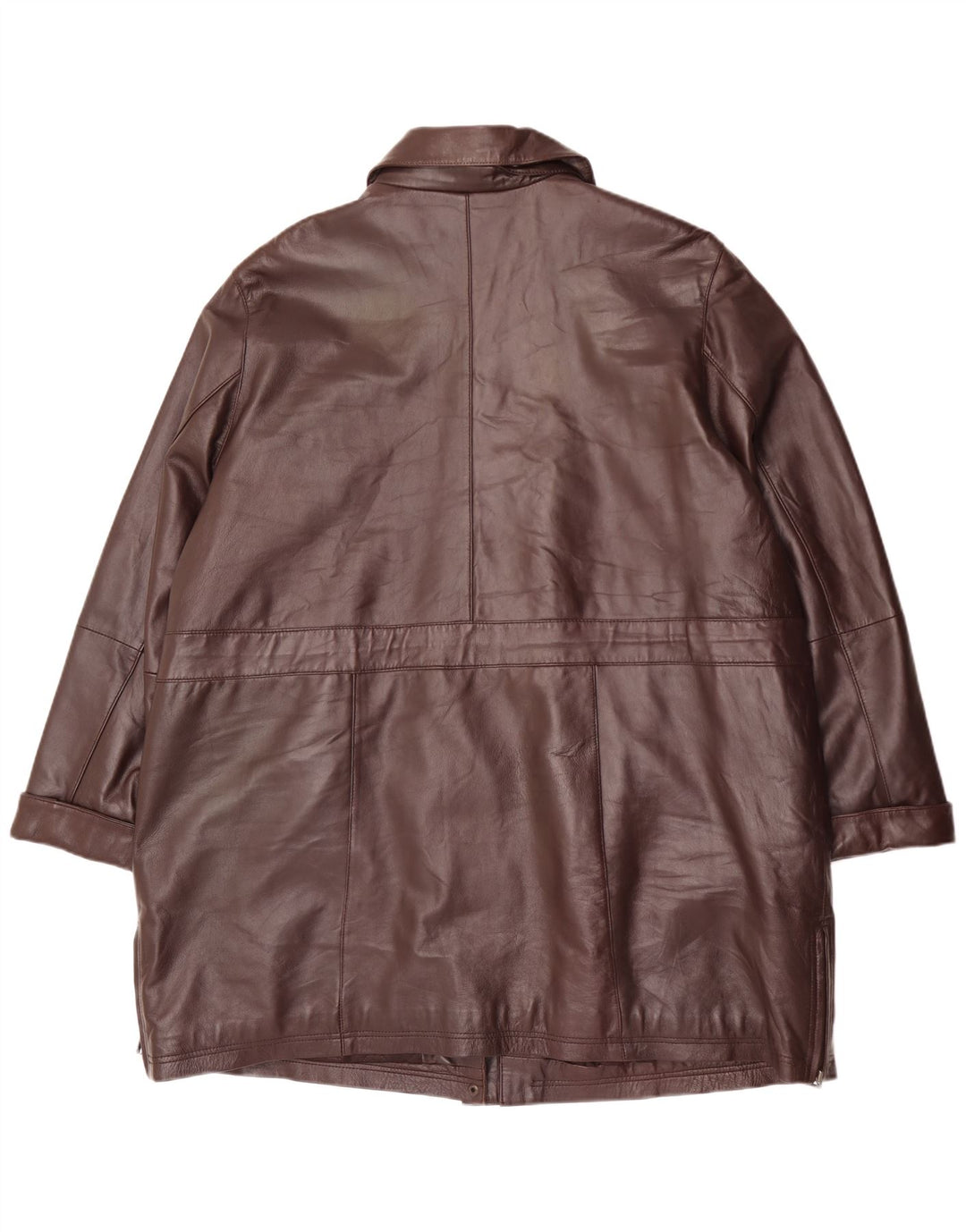 manteau en cuir femme vintage UK 20 2XL Cuir marron