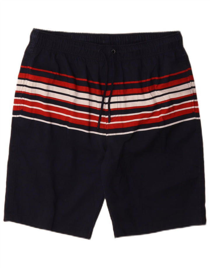 Marks & Spencer Short de bain homme en polyester rayé bleu marine moyen