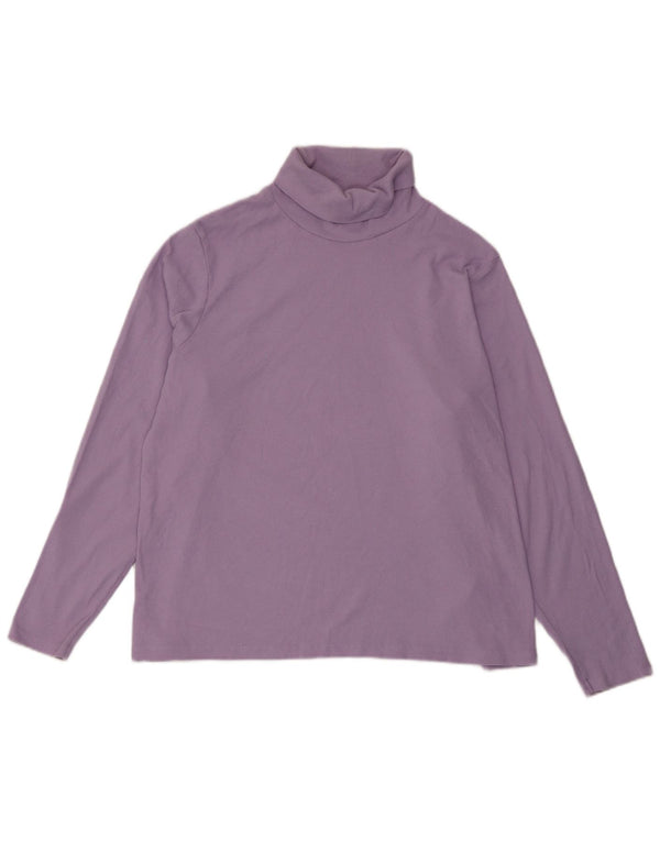 Marks & Spencer Haut à col roulé pour femme à manches longues UK 20 2XL Violet Coton