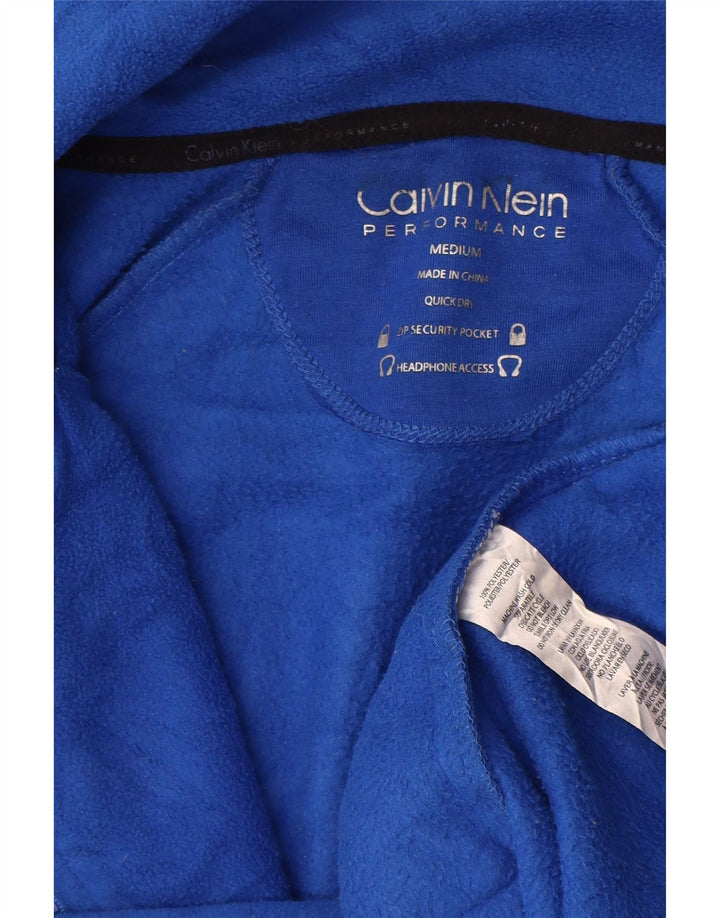 CALVIN KLEIN Veste polaire graphique pour femme UK 14 Bleu moyen Polyester