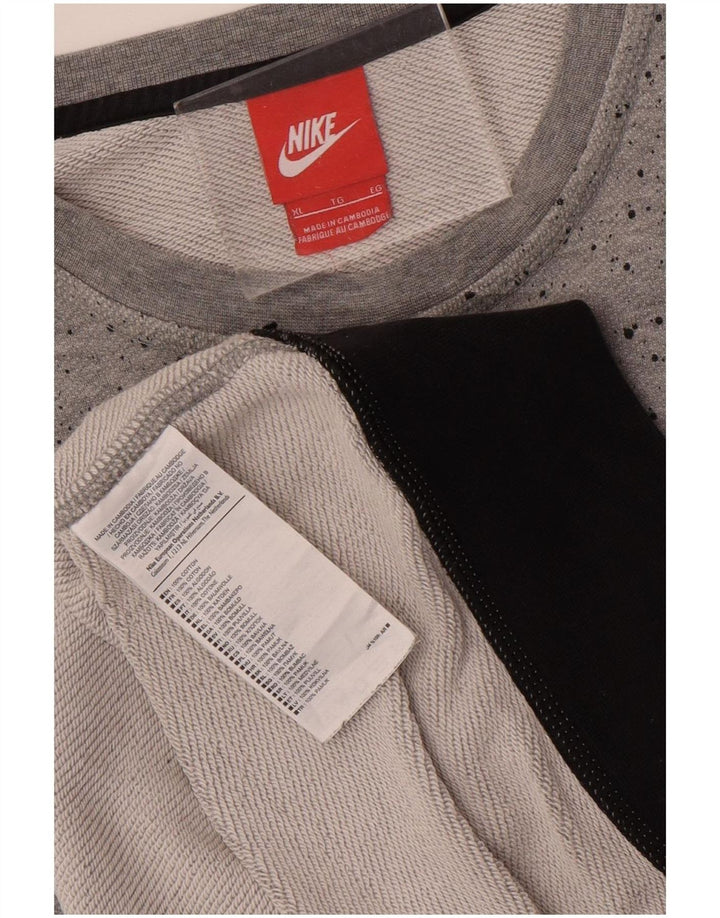 Nike Sweat-shirt graphique pour homme XL en coton color block Gris