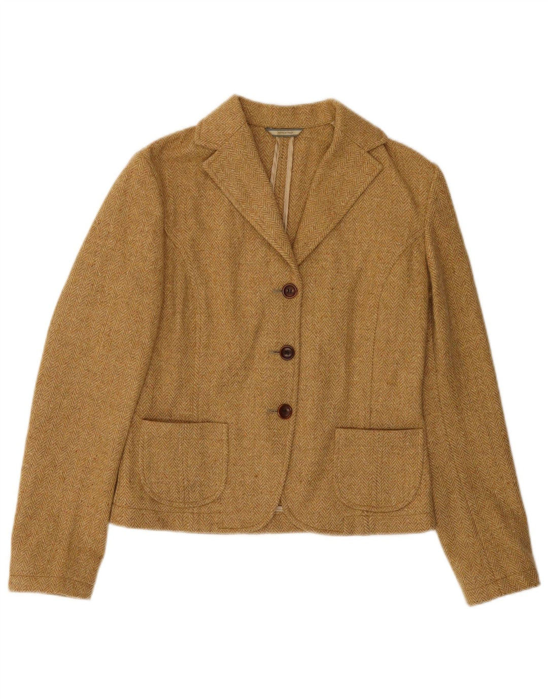 FLANNEL BAY Veste blazer 3 boutons pour femme IT 44 Beige moyen à chevrons