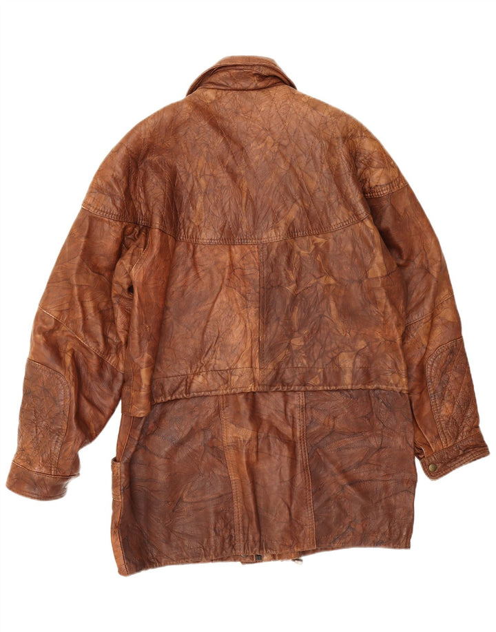 veste en cuir homme vintage UK 40 Grand Marron