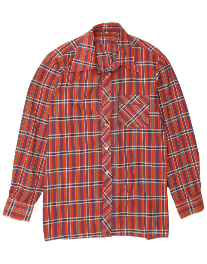 Chemise homme vintage petit chèque rouge