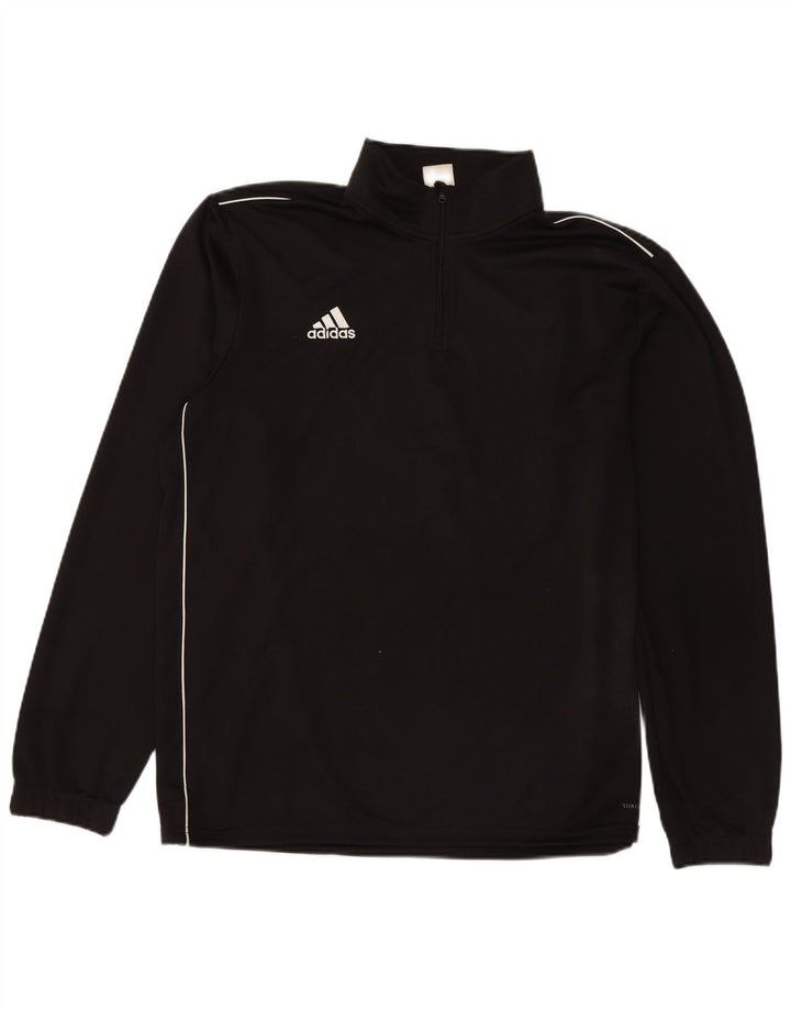 Adidas Hommes Climalite Zip Neck Pull Survêtement Top XL Noir Polyester