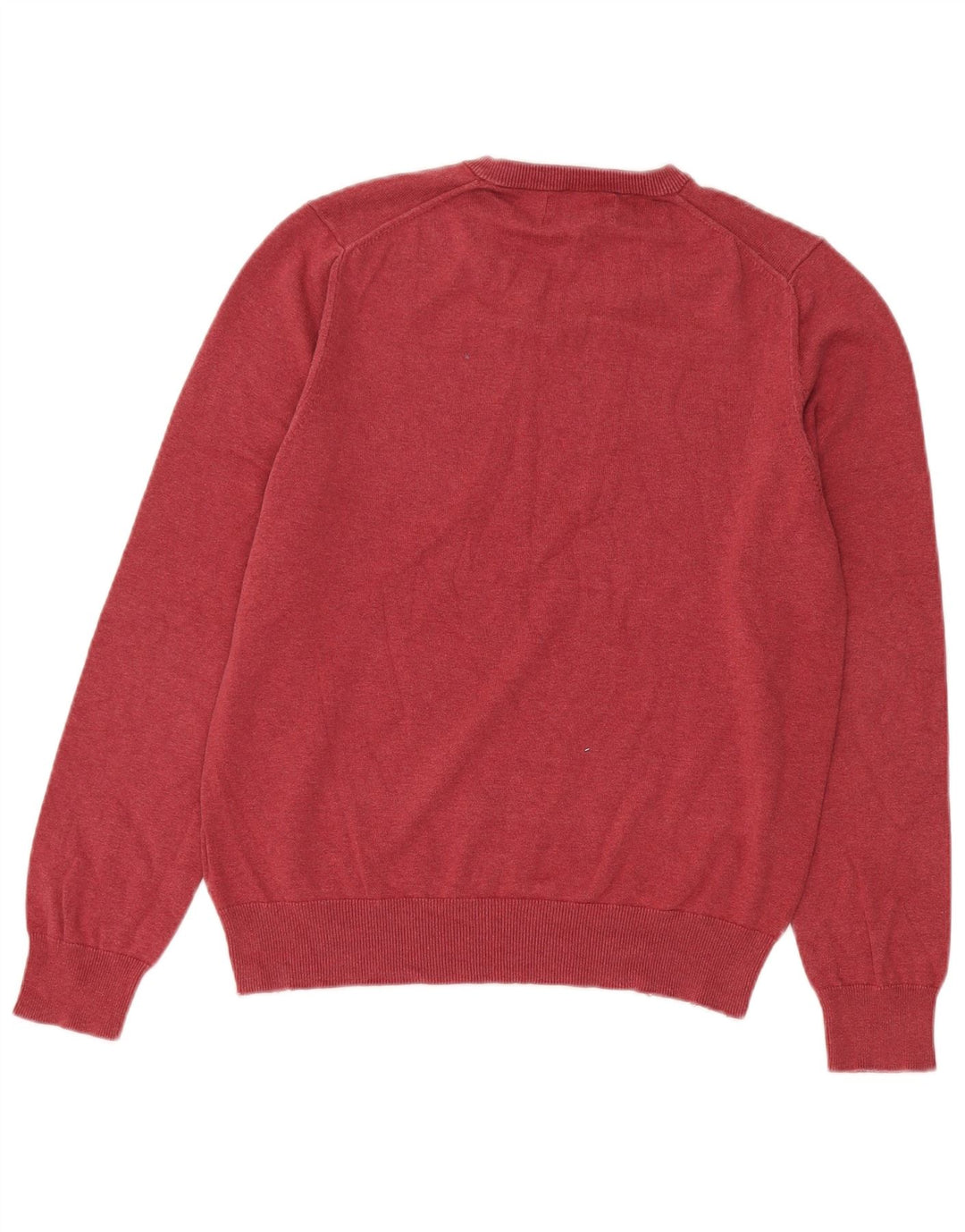 Marks & Spencer Pull col V pour homme en coton bordeaux moyen