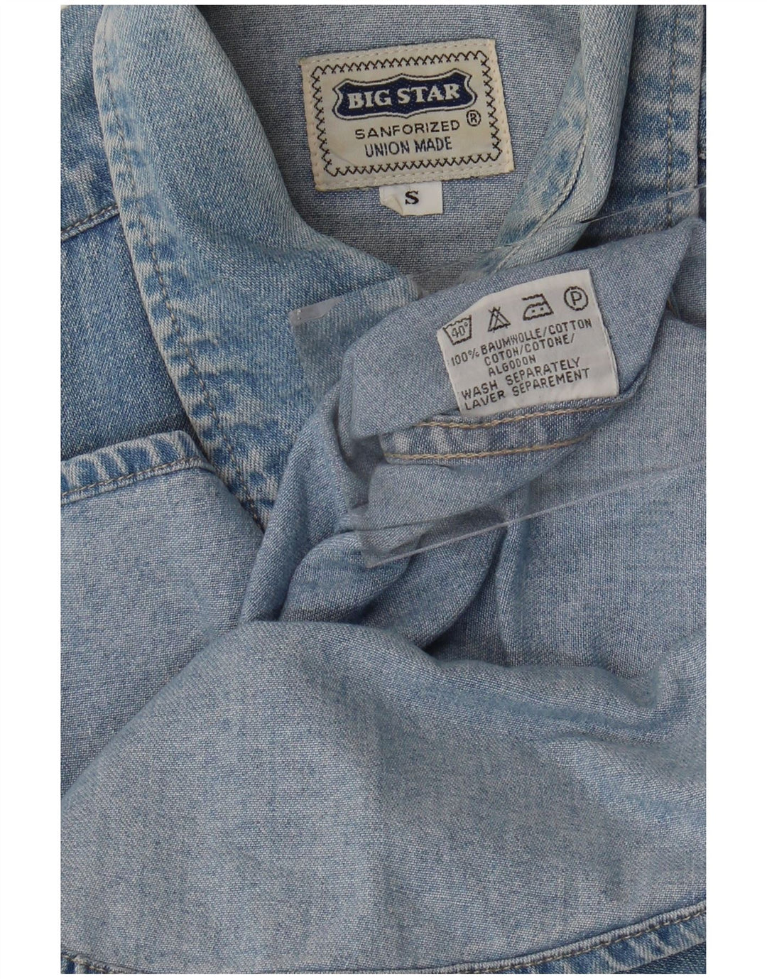 Big Star Chemise en Jean Homme Petit Bleu Coton