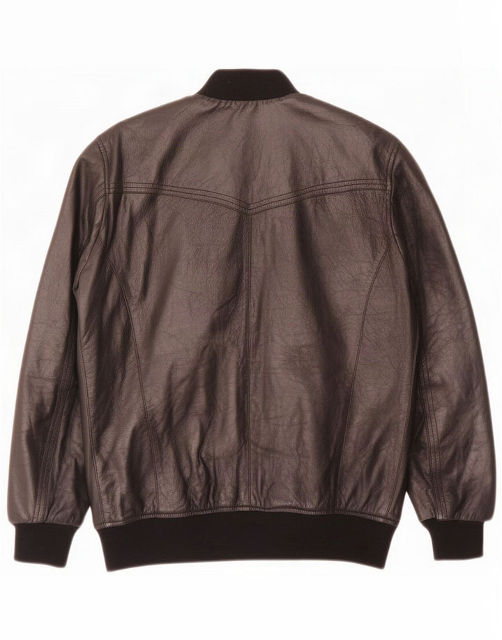 Daniele Alessandrini Veste en cuir pour homme UK 38 Medium Noir