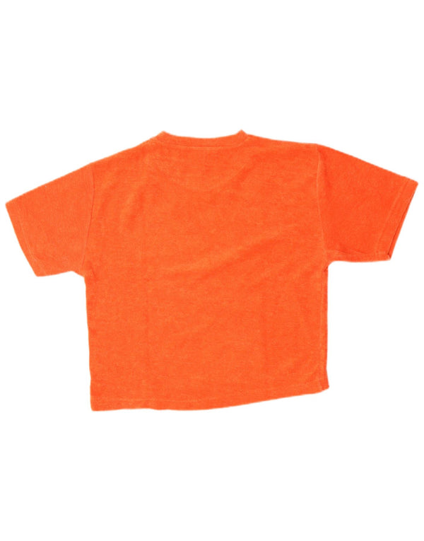 Champion T-shirt en velours pour femme UK 16 Large Orange Polyester