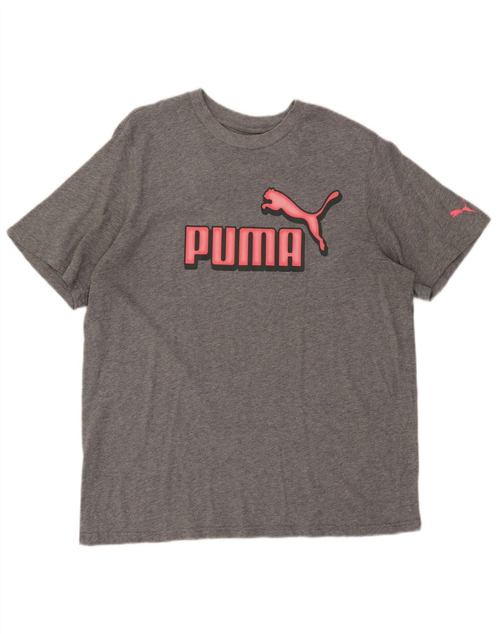 PUMA T-shirt graphique pour hommes, grand, gris