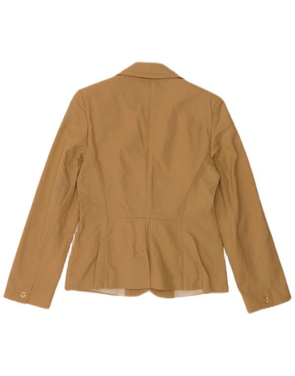 Oasis Veste blazer 1 bouton pour femme UK 10 Petit coton beige
