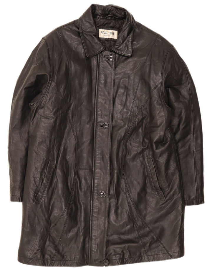 Rino & Pelle Manteau en cuir surdimensionné pour femme IT 44 Noir moyen