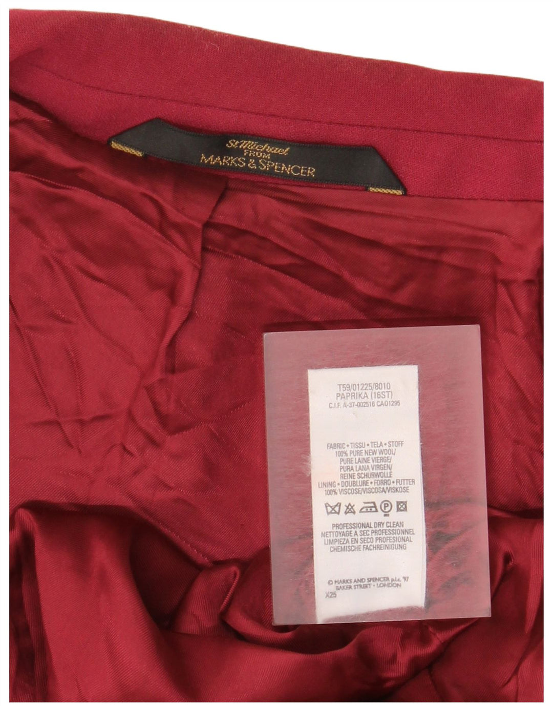 Marks & Spencer Veste blazer coupe standard pour femme UK 16 Large Bordeaux