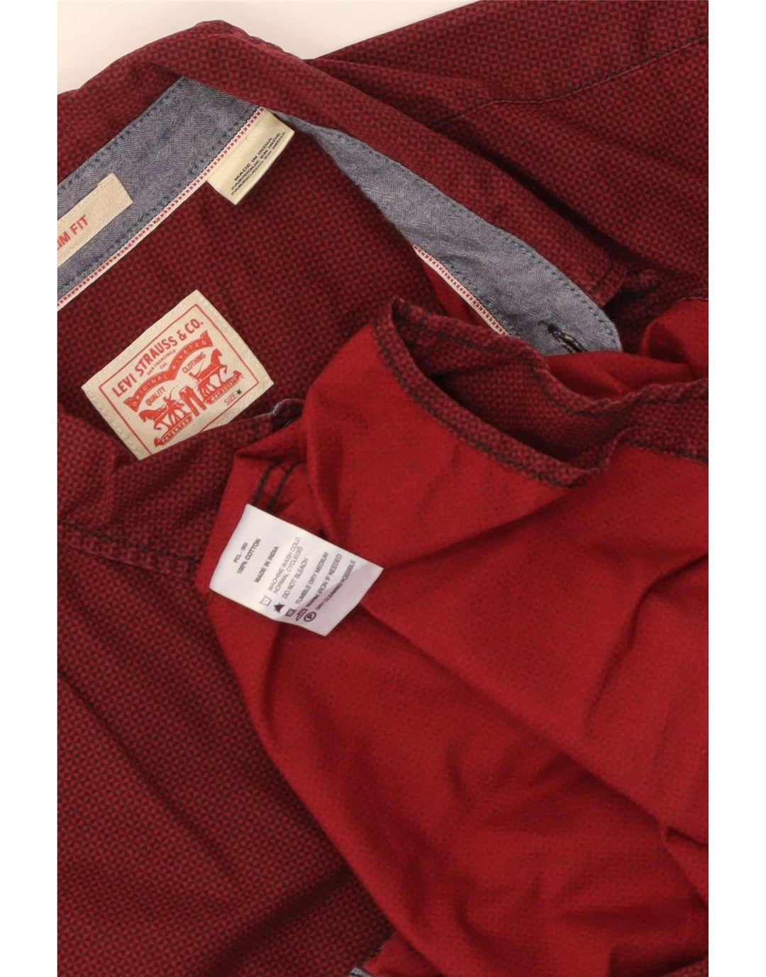 LEVI'S Chemise Slim Homme Rouge Moyen à Pois Coton