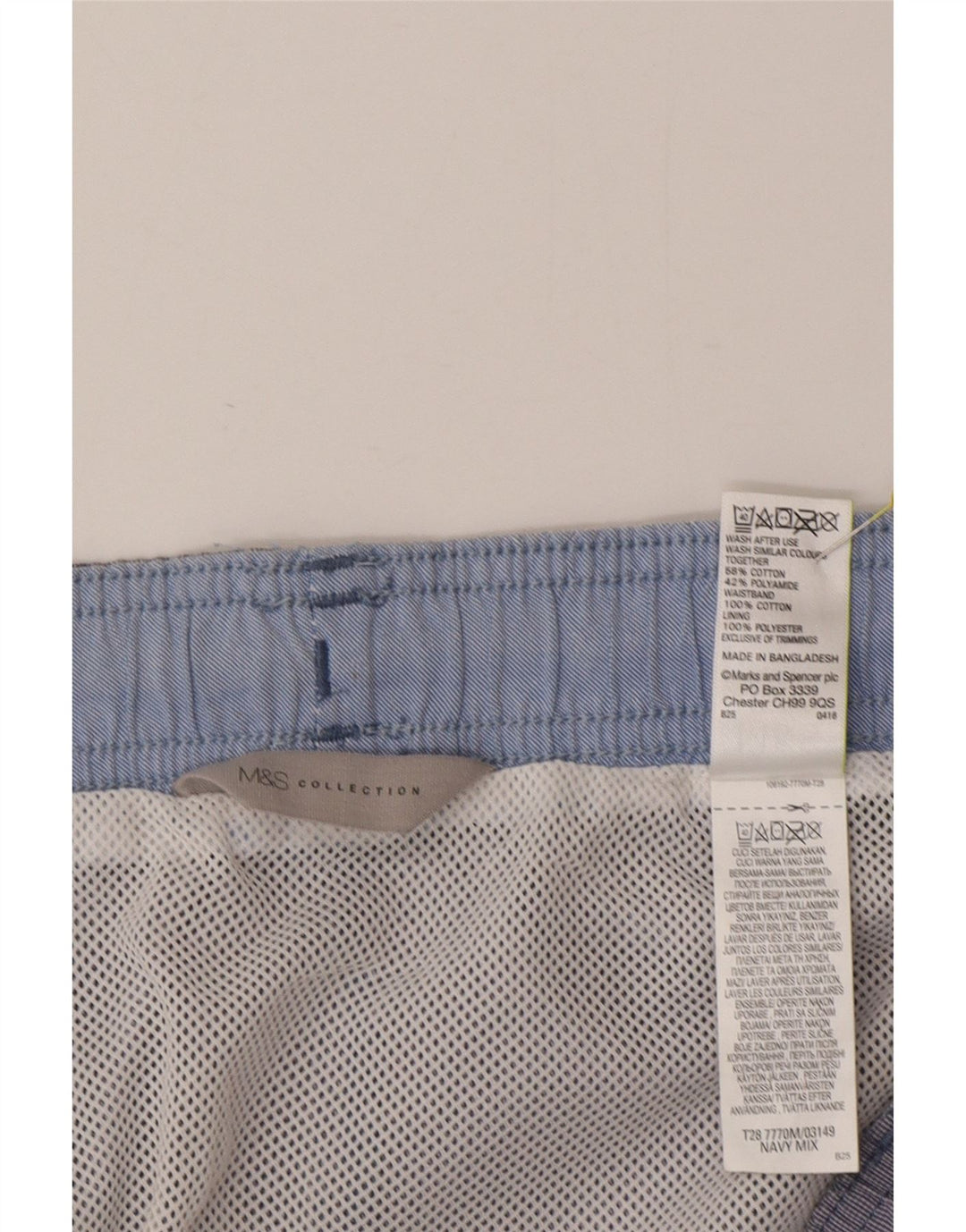 Marks & Spencer Short de bain homme grand bleu coton