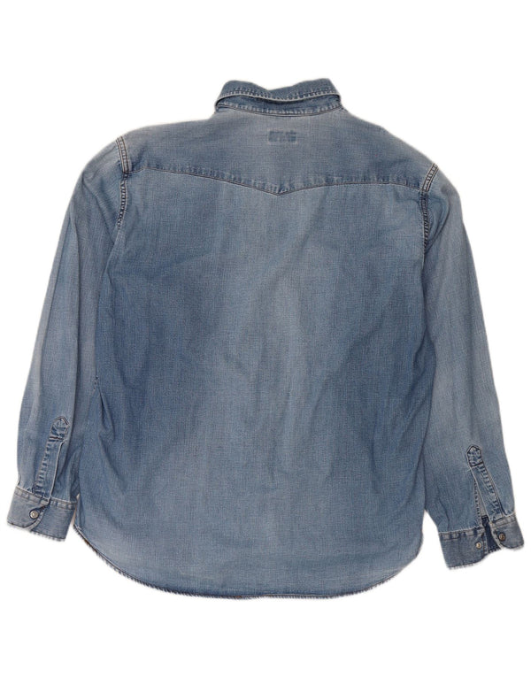 Carrera Mens Denim Shirt XL Blue Cotton