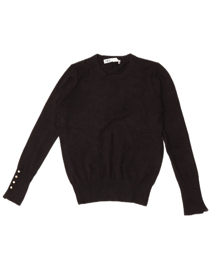 Zara Pull ras du cou pour femme UK 10 Petit Noir
