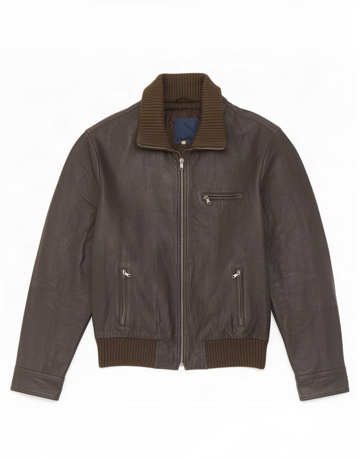 veste en cuir femme vintage UK 18 XL Noir