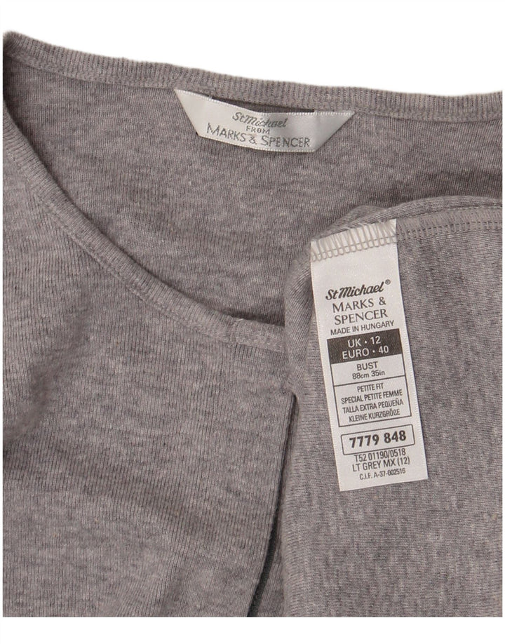Marks & Spencer Cardigan pour femme en coton gris moyen UK 12