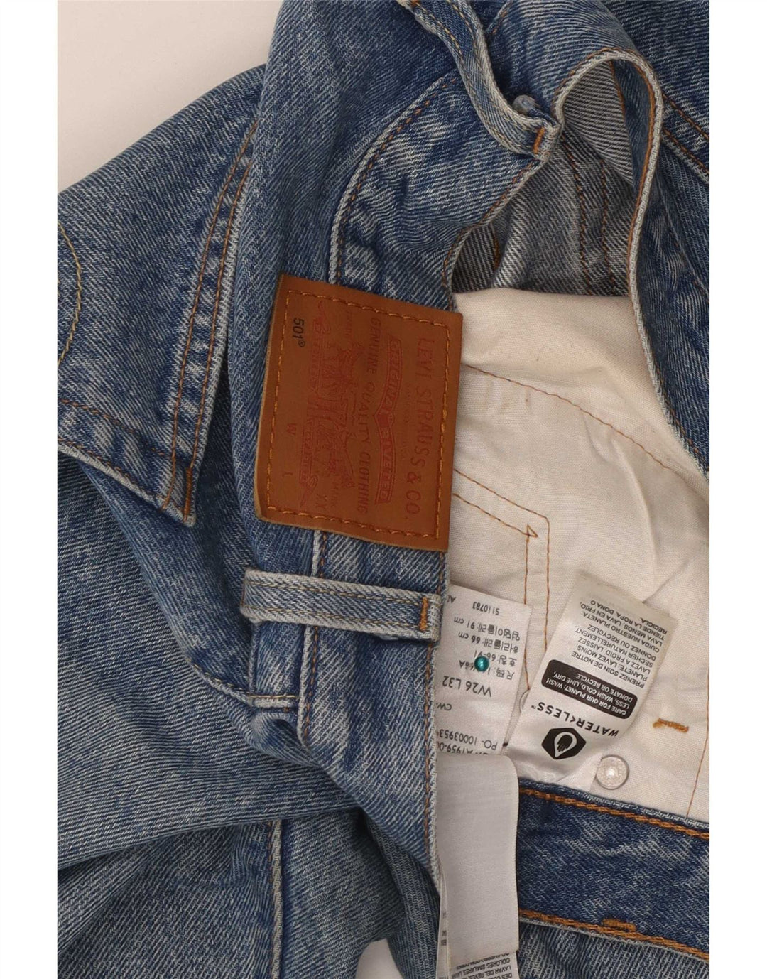 Levi's Jean Droit 501 Femme W26 L32 Bleu Coton