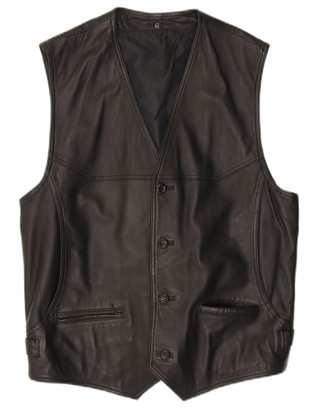 Gilet en cuir homme vintage IT 54 2XL Cuir noir