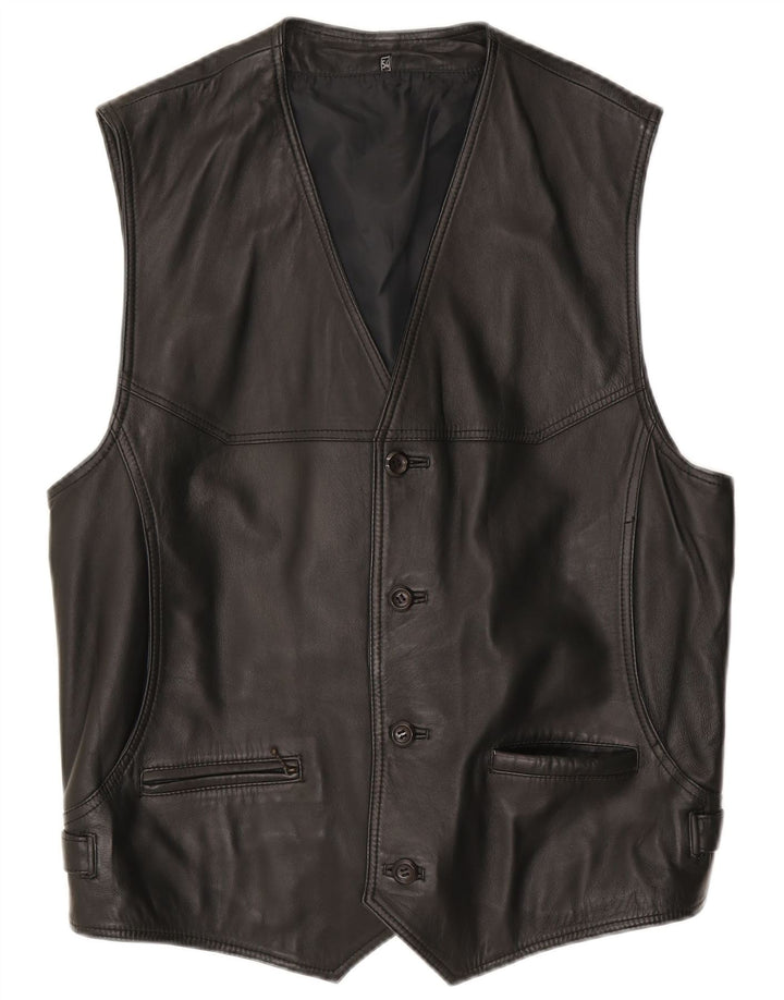 Gilet en cuir homme vintage IT 54 2XL Cuir noir