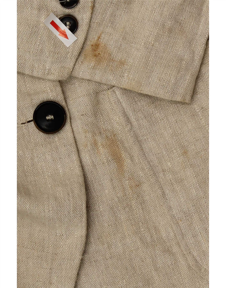 Zara Veste Blazer Double Boutonnage Femme UK 14 Lin Beige Moyen