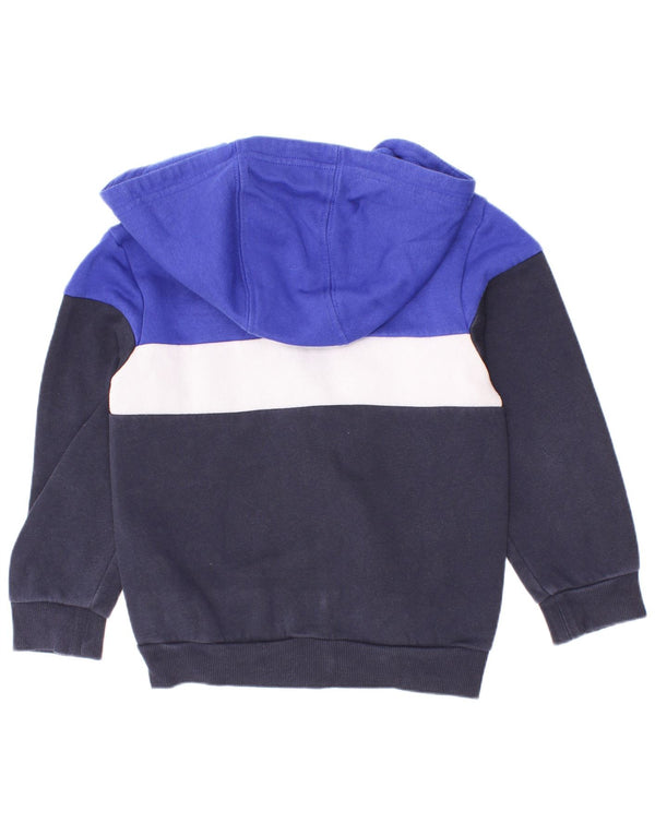 Adidas Pull à capuche zippé pour garçon 3-4 ans Bleu marine Colourblock Coton